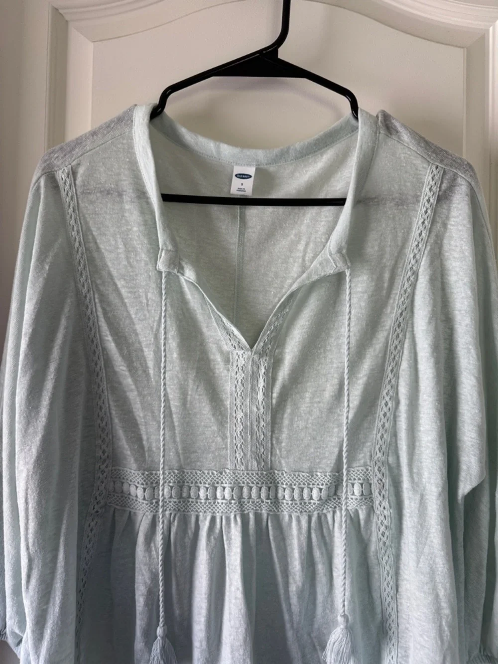 Old Navy Light Mint Lace-Trim Peasant Tunic / AA87 - Picture 2 of 4